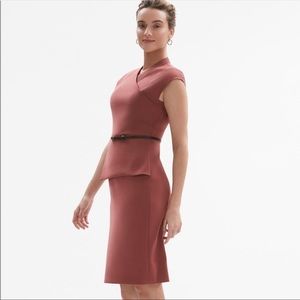 MM. Lafleur The Elecia in Brick Red Stretch Twill Sheath Dress 0P